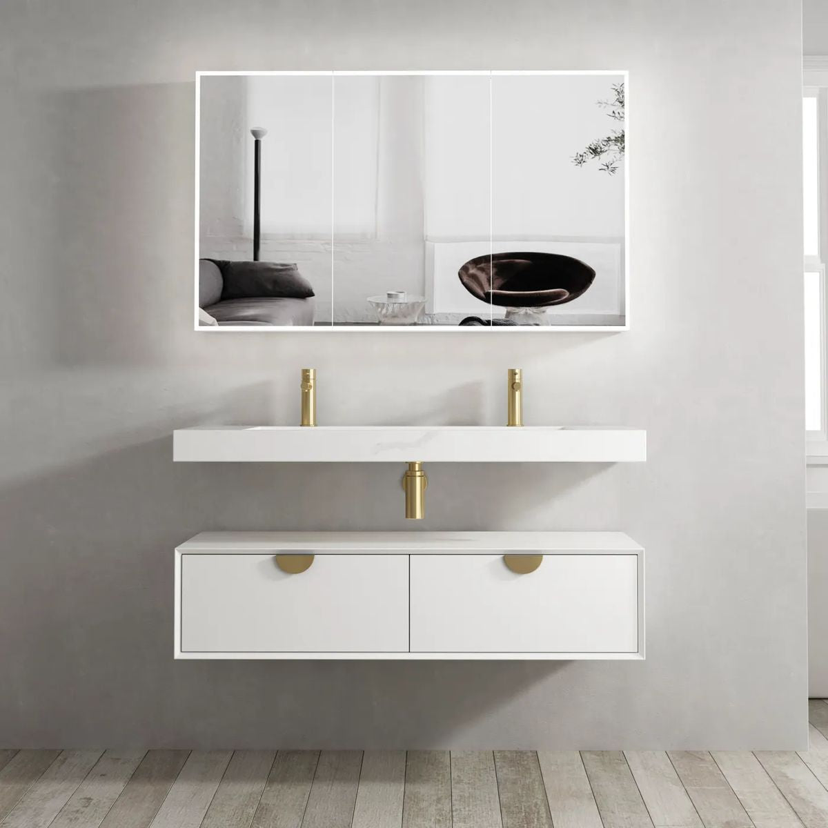 Moonlight 1200mm LED Shaving Cabinet - 2 Doors