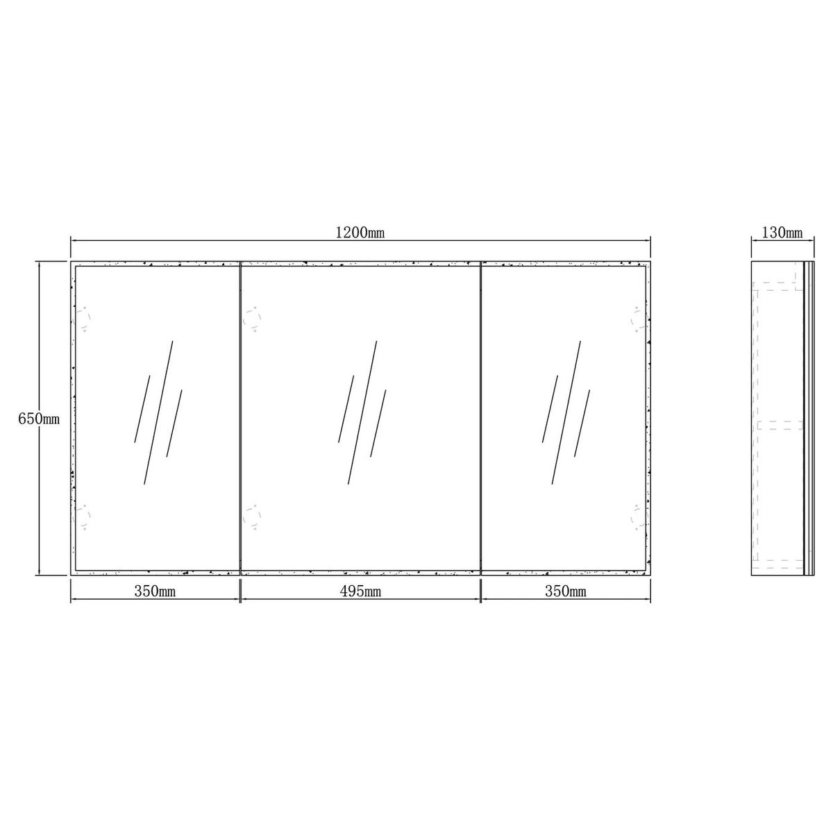 Moonlight 1200mm LED Shaving Cabinet - 2 Doors