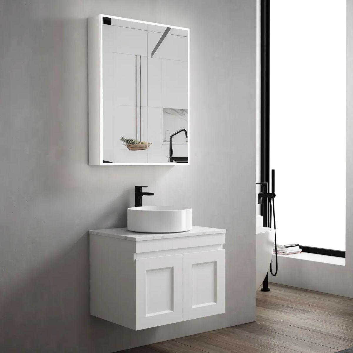 Moonlight 600mm LED Shaving Cabinet - 2 Doors
