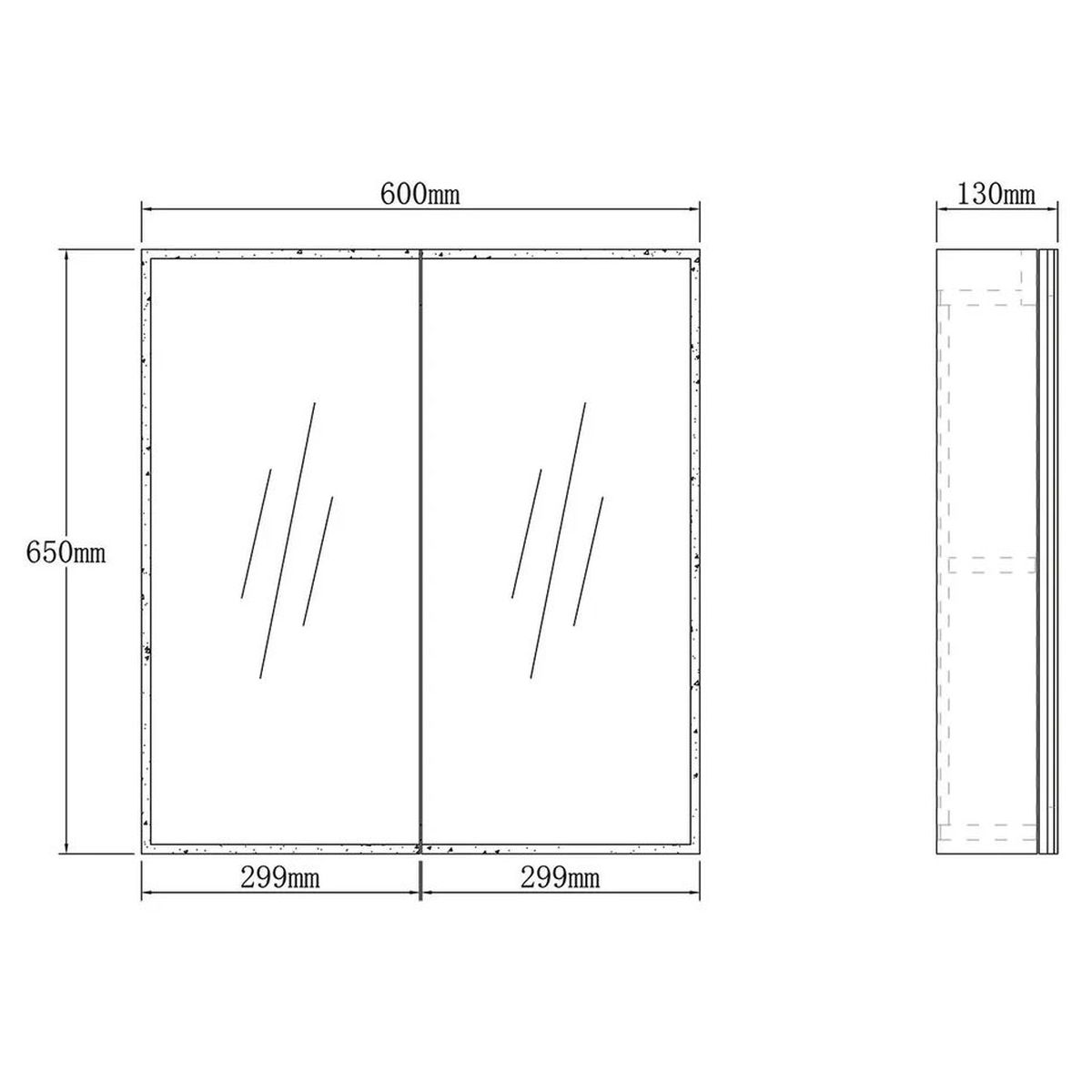 Moonlight 600mm LED Shaving Cabinet - 2 Doors