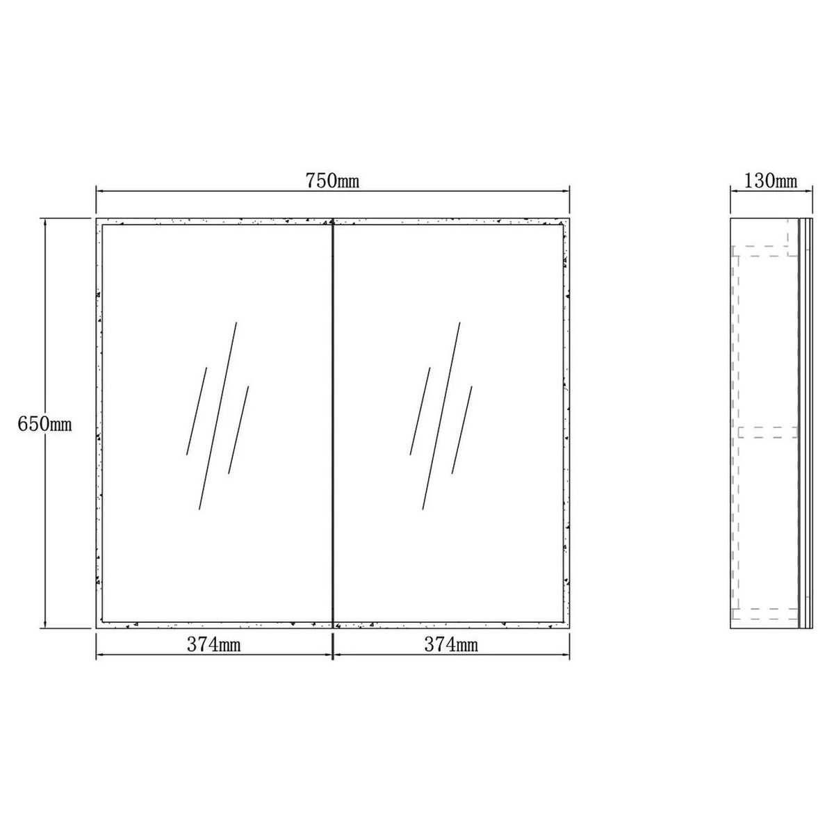 Moonlight 750mm LED Shaving Cabinet - 2 Doors
