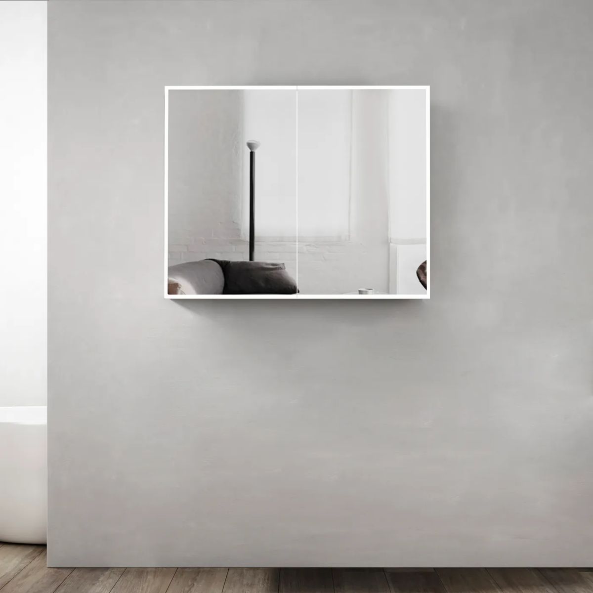 Moonlight 900mm LED Shaving Cabinet - 2 Doors