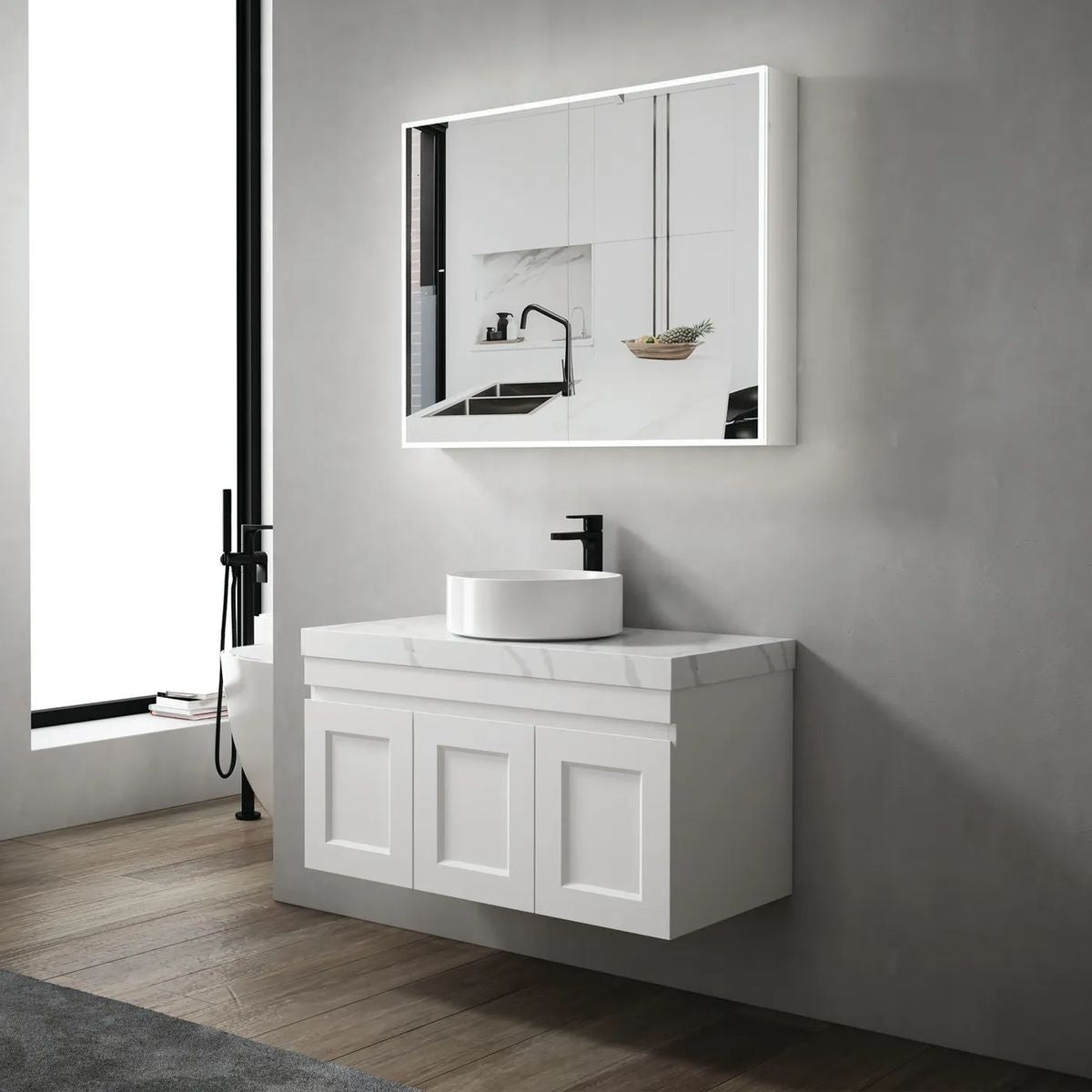 Moonlight 900mm LED Shaving Cabinet - 2 Doors