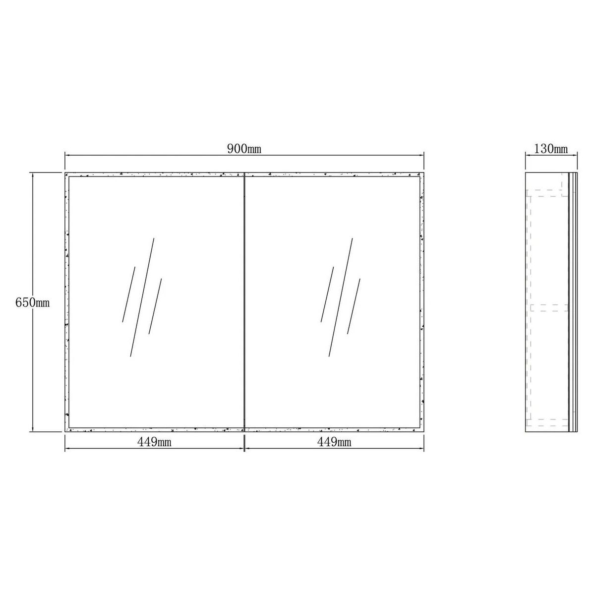 Moonlight 900mm LED Shaving Cabinet - 2 Doors