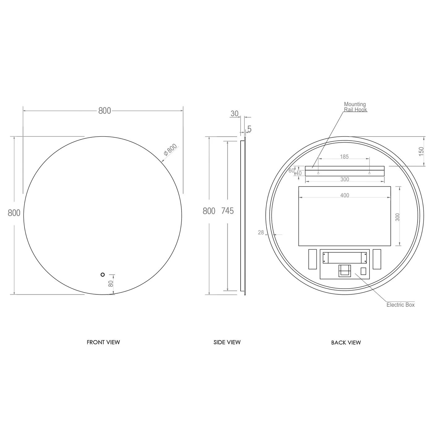 Bondi LED Frameless Mirror