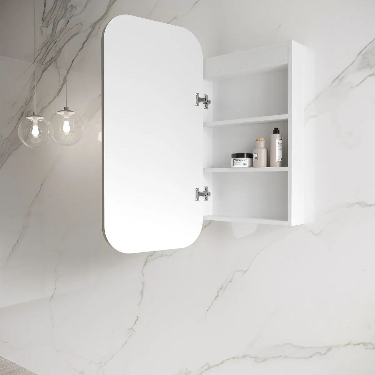 Newport LED Shaving Cabinet - Matte White