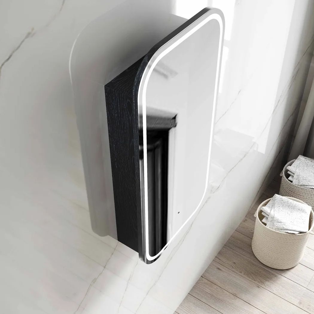 Newport LED Shaving Cabinet - Black Oak