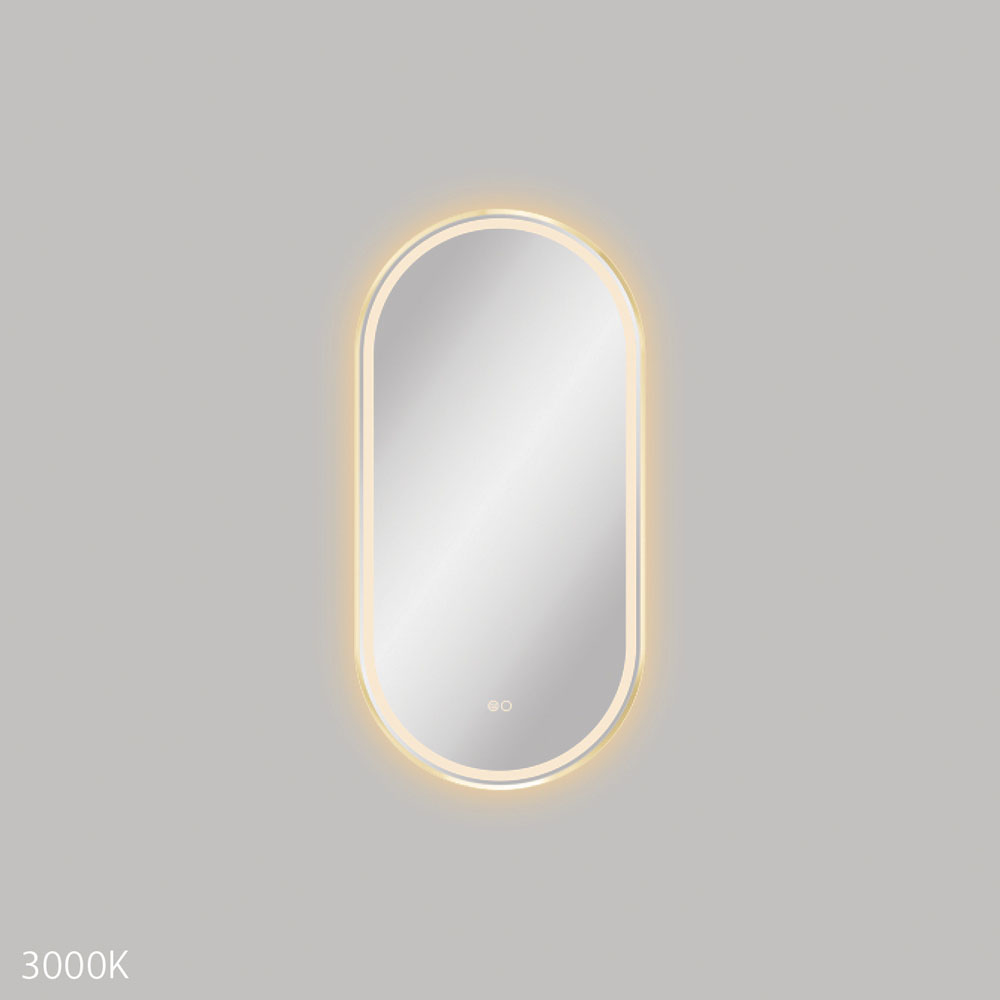 Reba LED 450 x 900mm Framed Mirror, Urban Brass