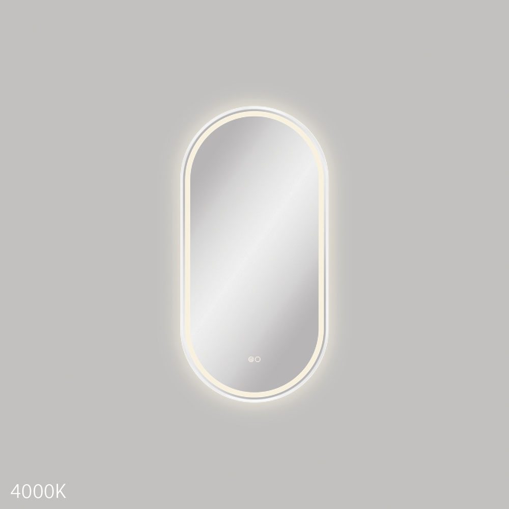 Reba LED 450 x 900mm Framed Mirror, Matte White