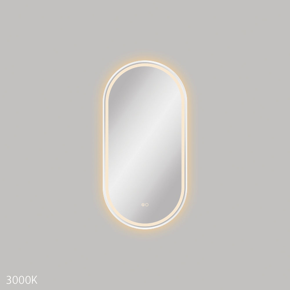 Reba LED 450 x 900mm Framed Mirror, Matte White