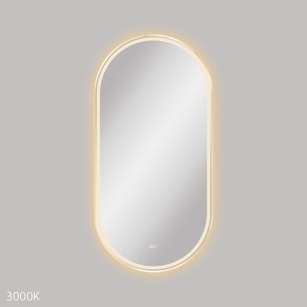 Reba LED 600 x 1200mm Framed Mirror, Urban Brass