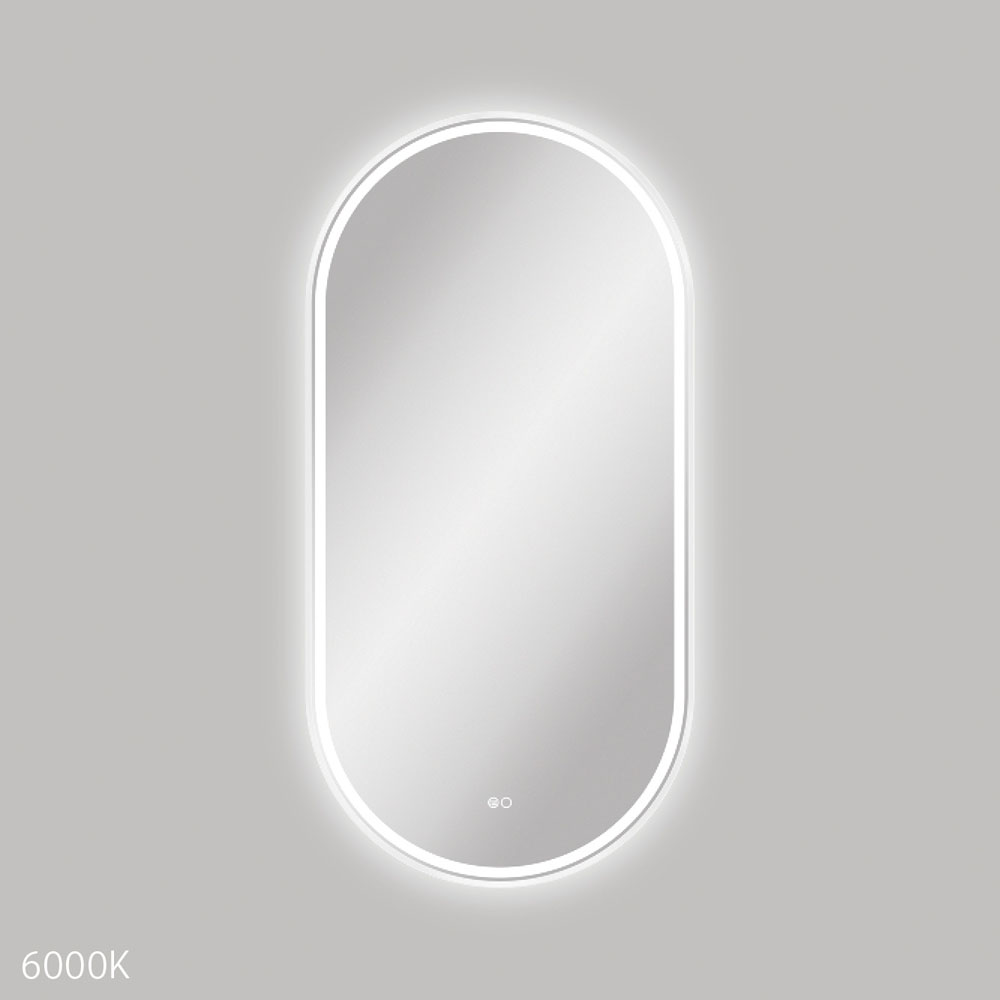 Reba LED 600 x 1200mm Framed Mirror, Matte White