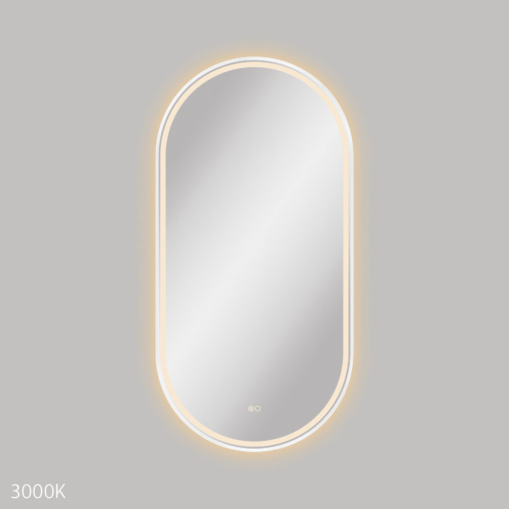 Reba LED 600 x 1200mm Framed Mirror, Matte White