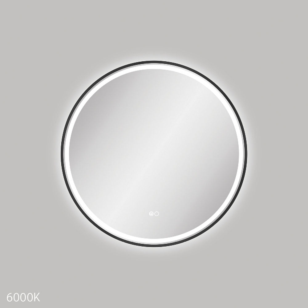 Reba LED 700mm Framed Mirror, Matte Black