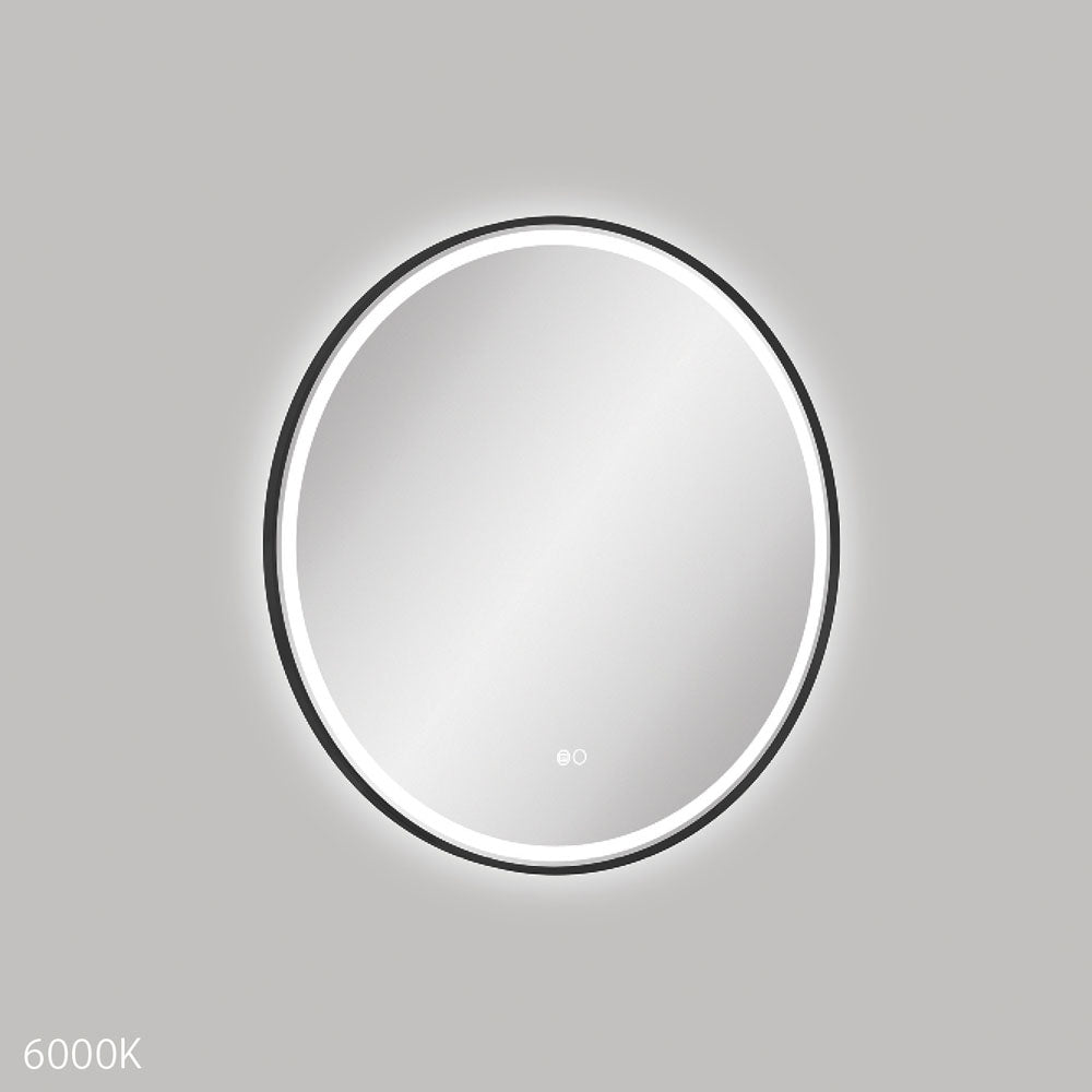 Reba LED 700mm Framed Mirror, Matte Black