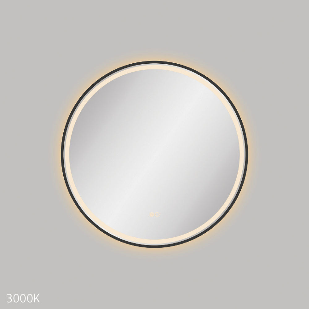 Reba LED 700mm Framed Mirror, Matte Black