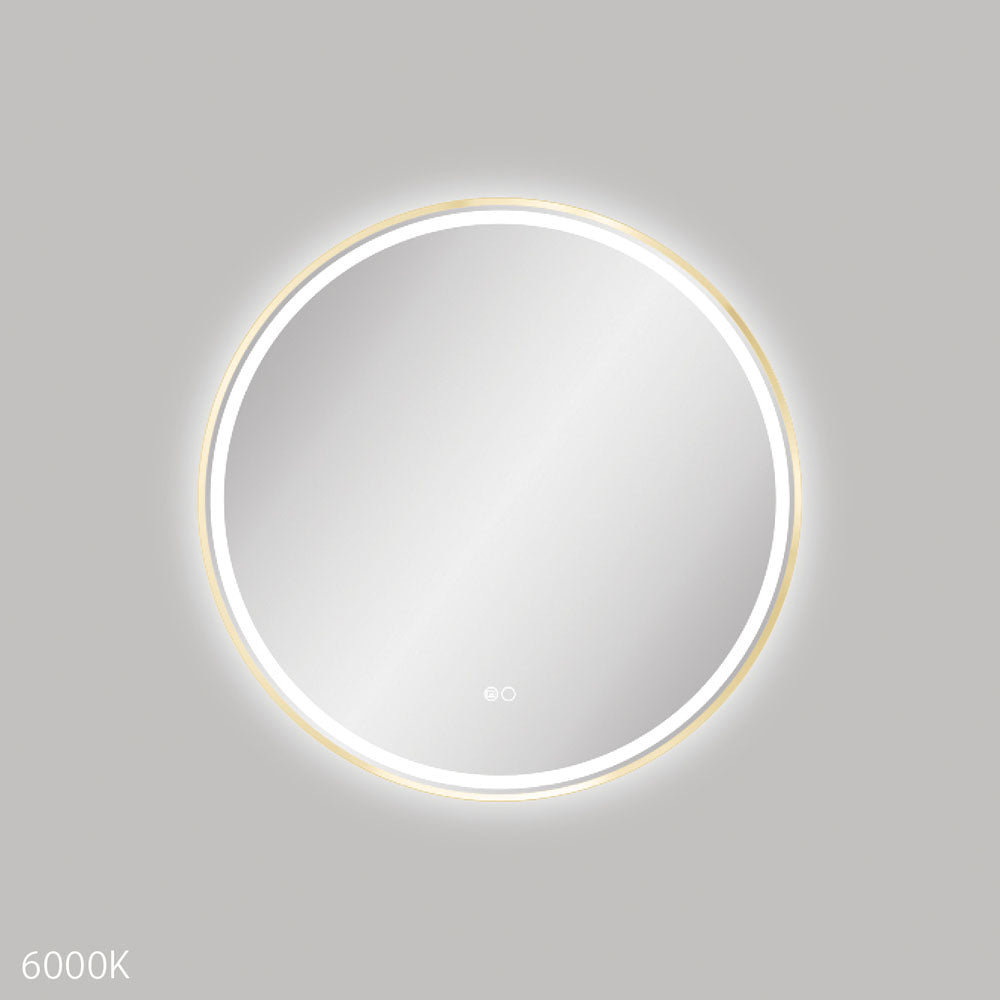 Reba LED 700mm Framed Mirror, Urban Brass