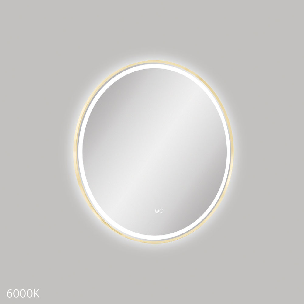 Reba LED 700mm Framed Mirror, Urban Brass