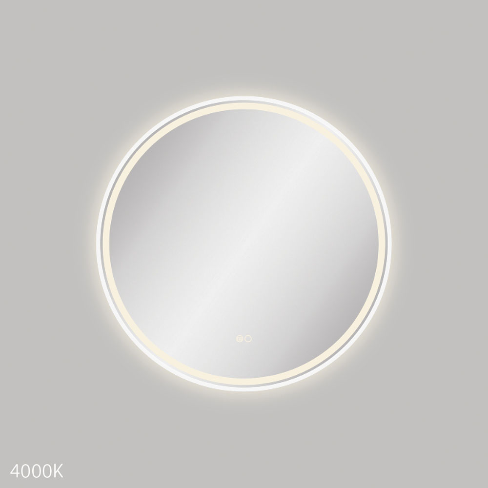 Reba LED 700mm Framed Mirror, Matte White