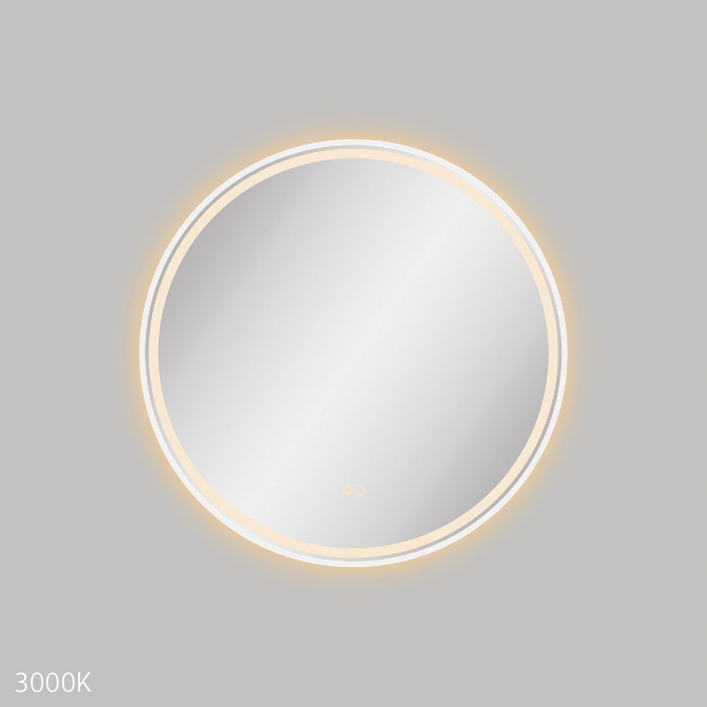Reba LED 700mm Framed Mirror, Matte White