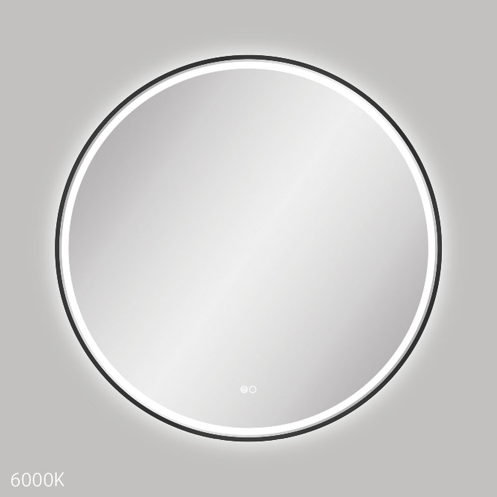Reba LED 900mm Framed Mirror, Matte Black