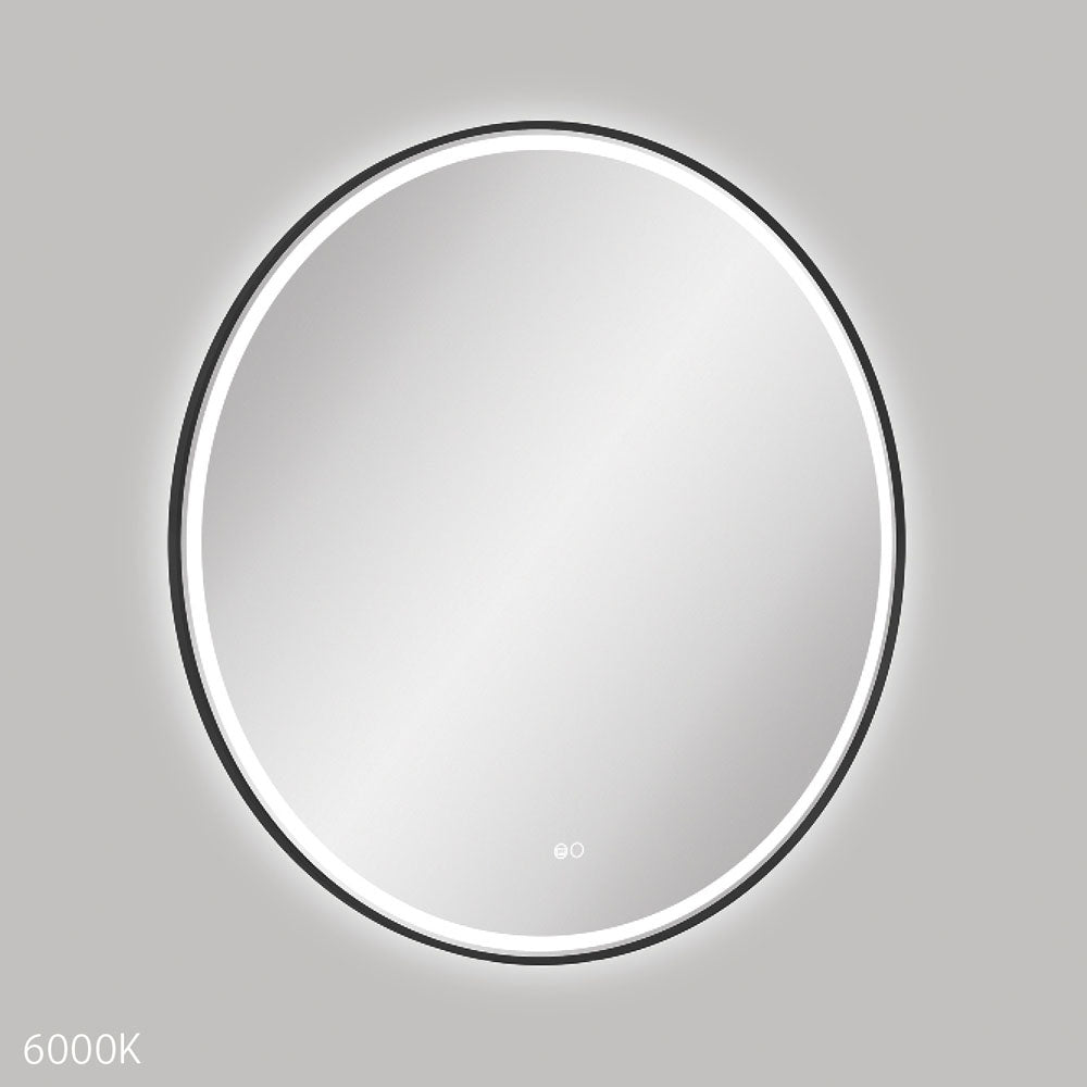 Reba LED 900mm Framed Mirror, Matte Black