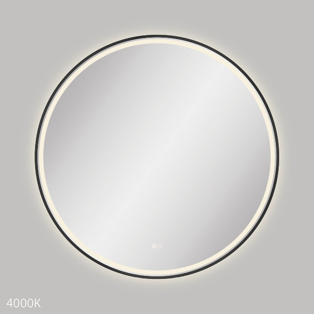 Reba LED 900mm Framed Mirror, Matte Black