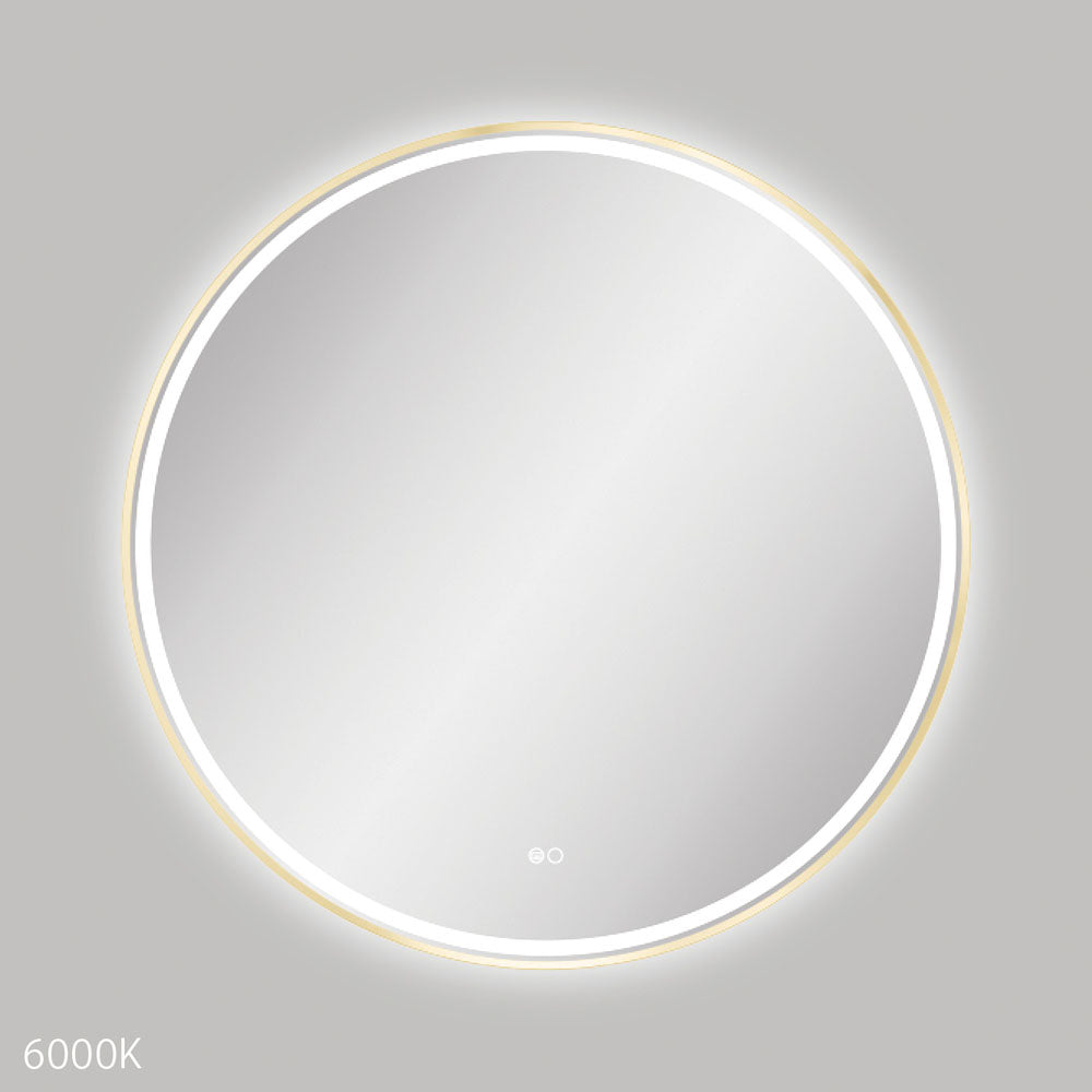 Reba LED 900mm Framed Mirror, Urban Brass