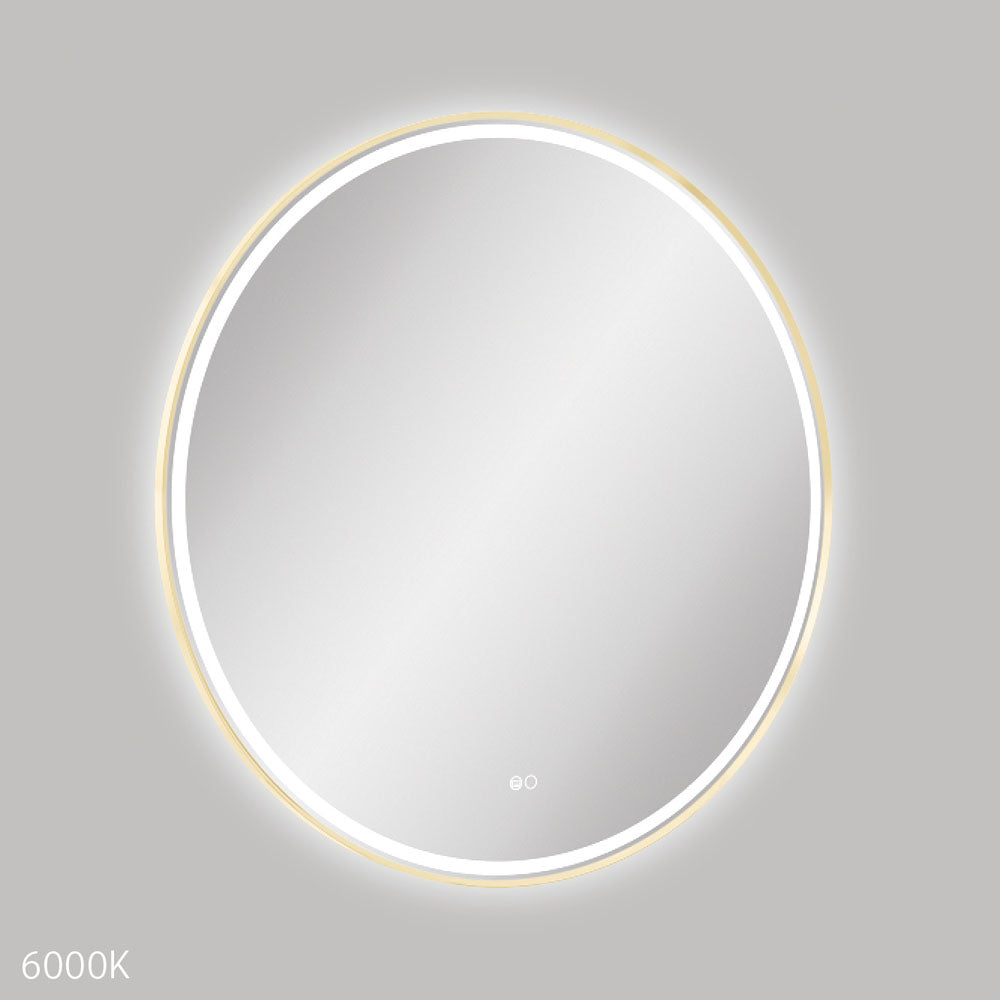 Reba LED 900mm Framed Mirror, Urban Brass