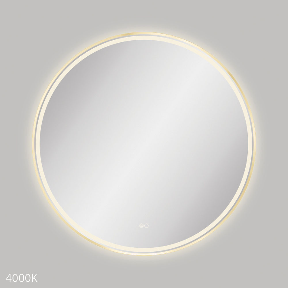 Reba LED 900mm Framed Mirror, Urban Brass