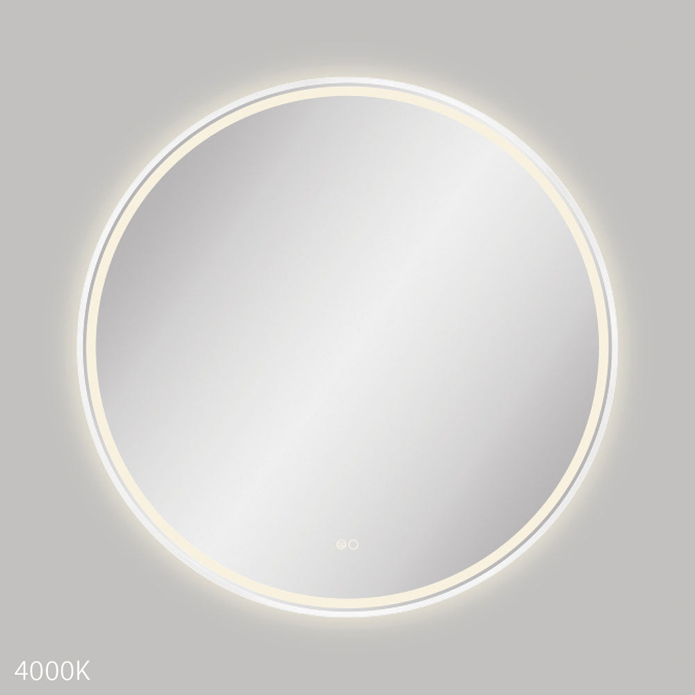 Reba LED 900mm Framed Mirror, Matte White