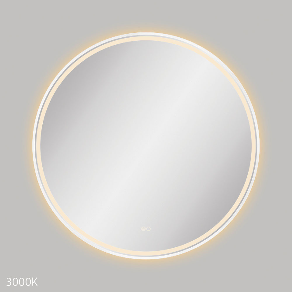 Reba LED 900mm Framed Mirror, Matte White