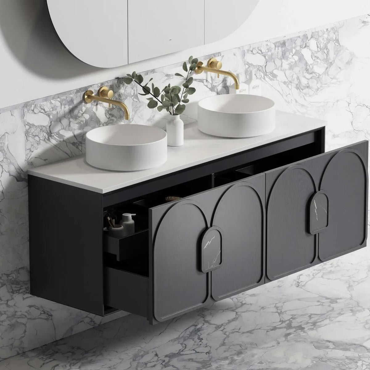 Laguna Black American Oak 1500X460 Vanity