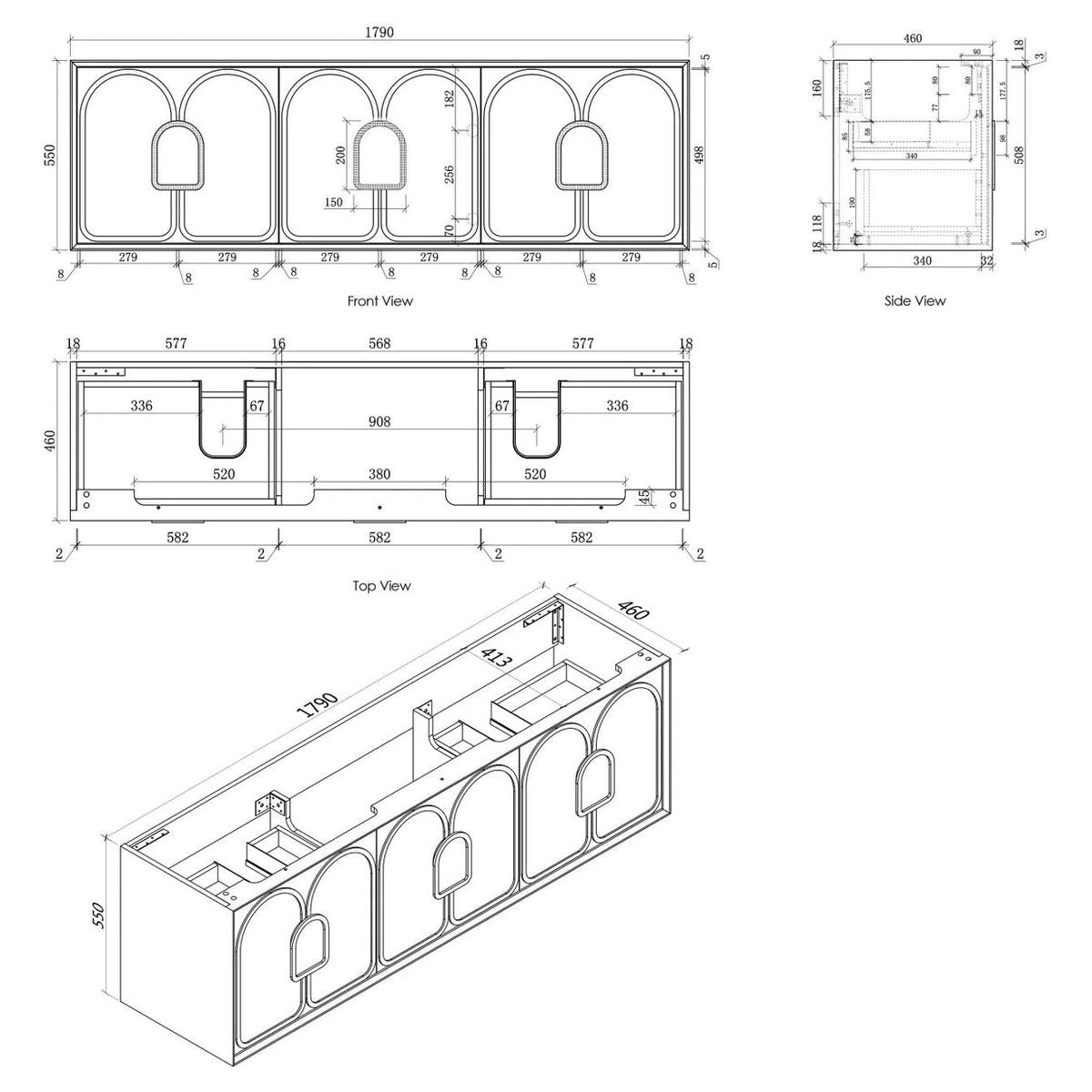 Laguna Natural American Oak 1800X460 Vanity