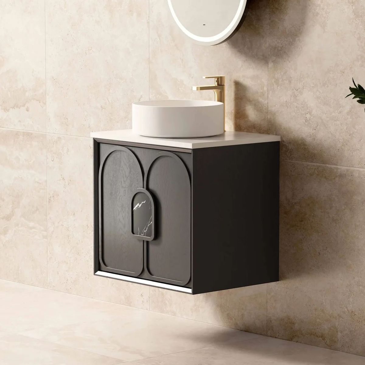 Laguna Black American Oak 600X460 Vanity