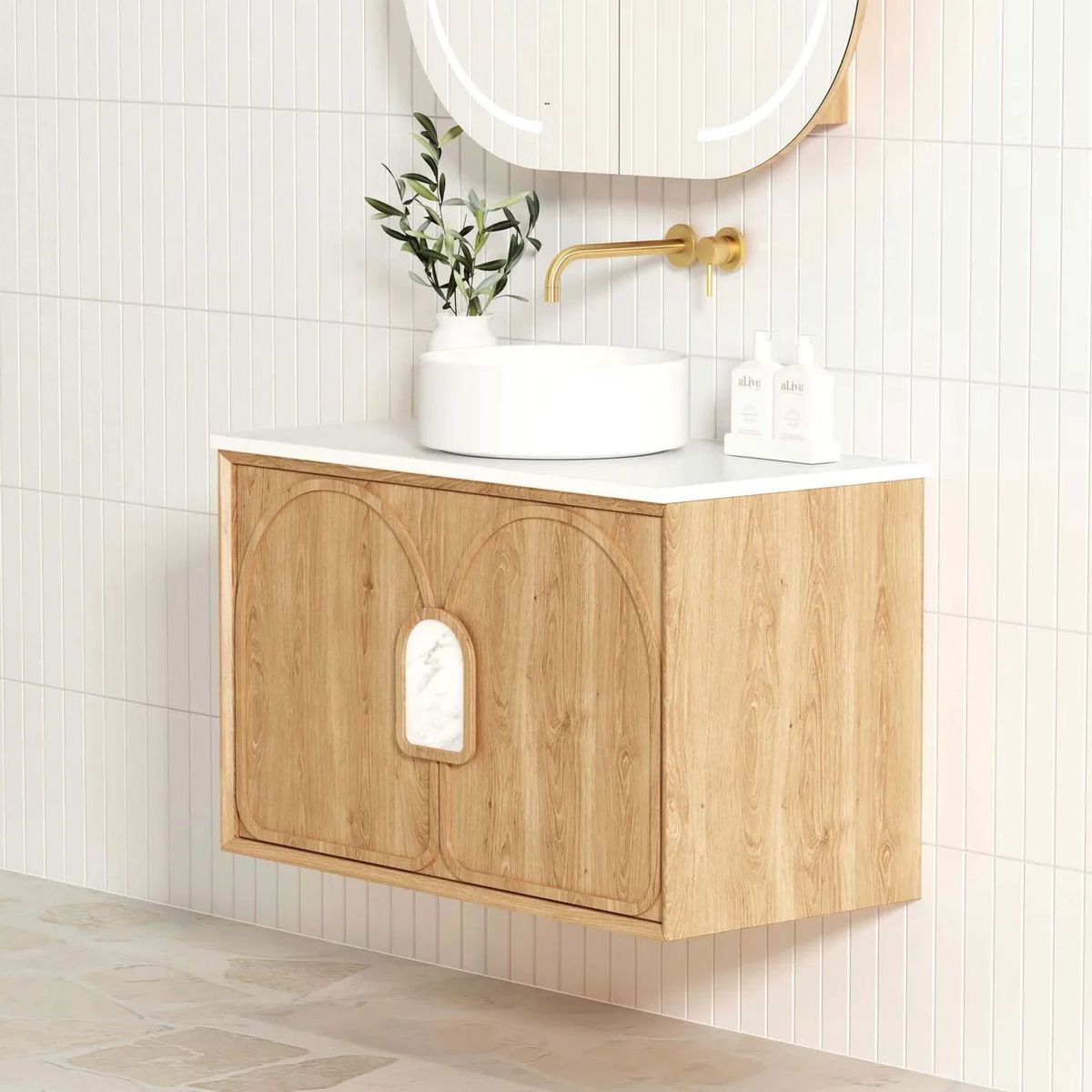 Laguna Natural American Oak 900X460 Vanity
