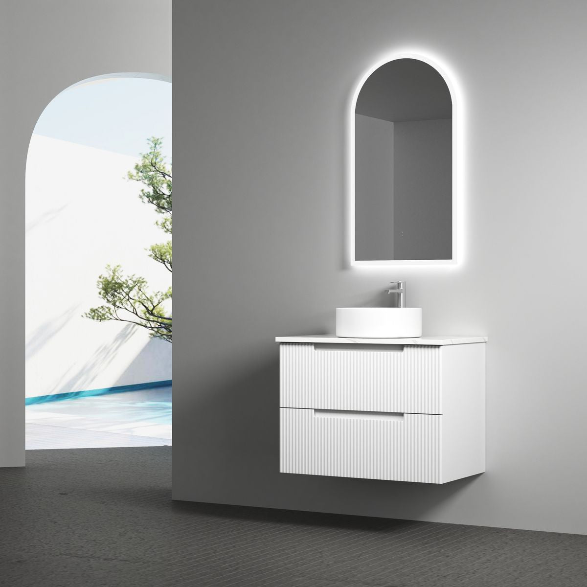 Aulic Canterbury LED Mirror - Matte White