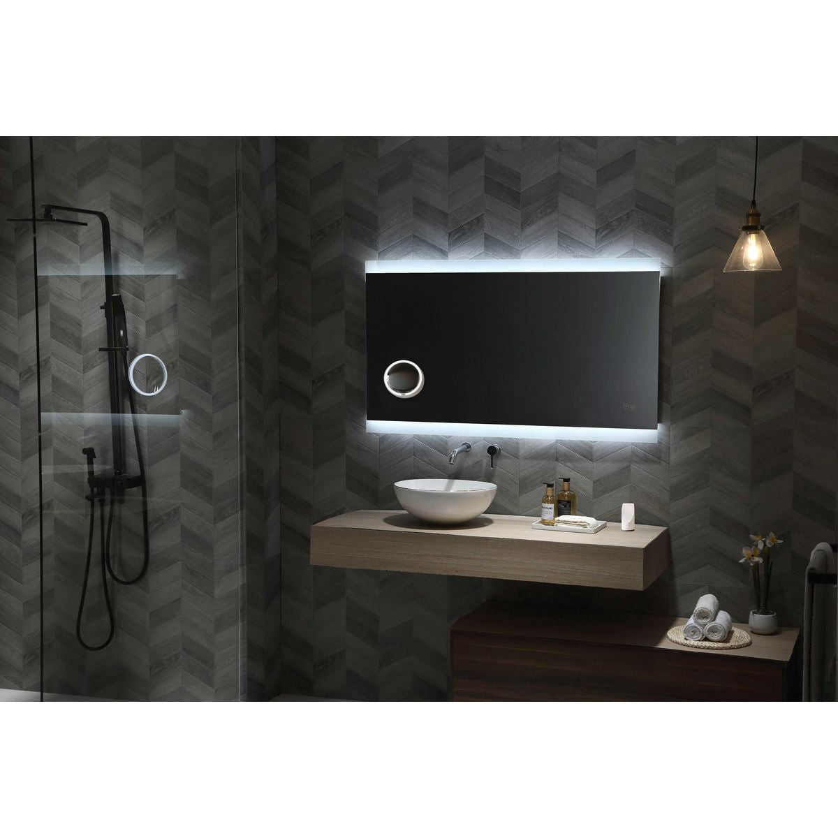 Miro 1800 LED Mirror with Portable Magnifier