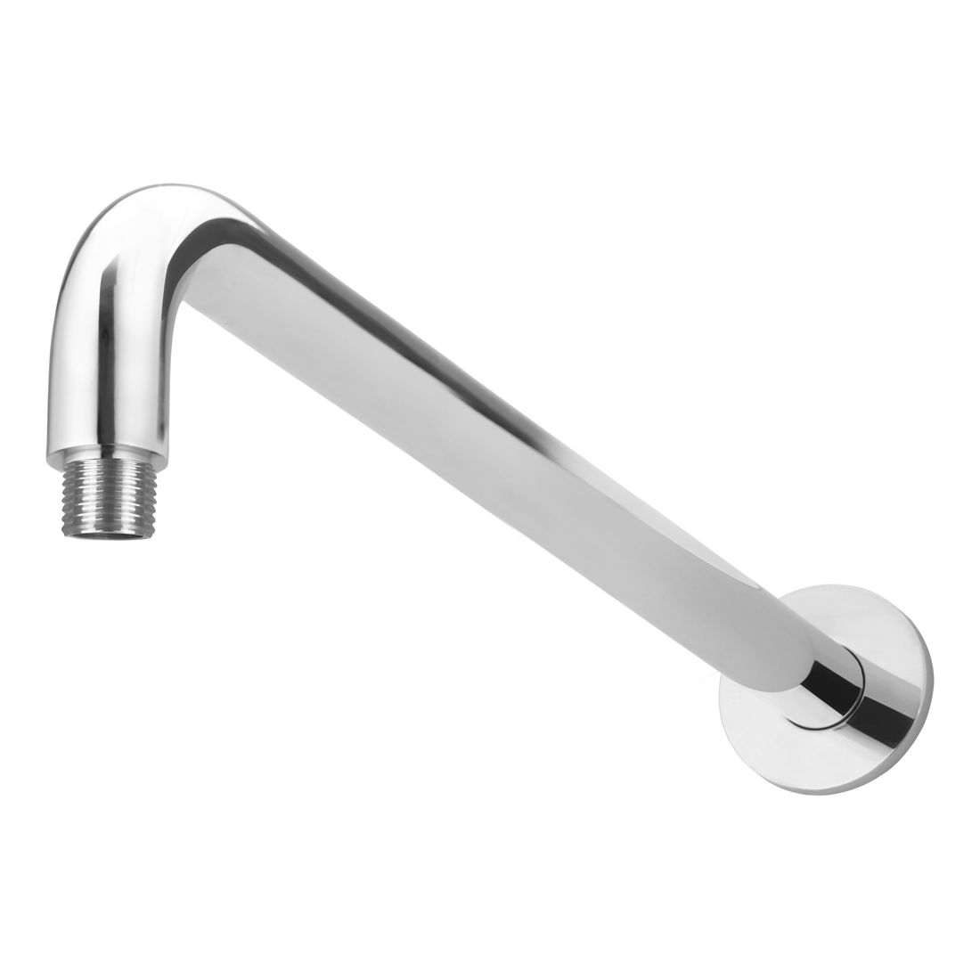 Round Wall Shower Curved Arm 400mm Chrome