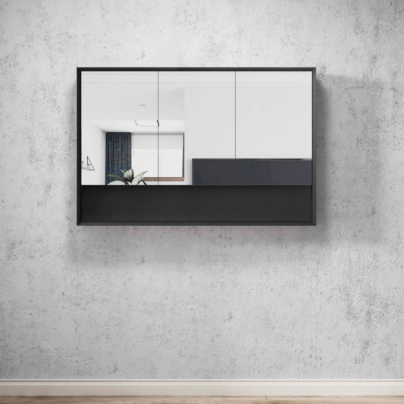 Marlo 1200 Wall-Hung Shaving Cabinet Matte Black