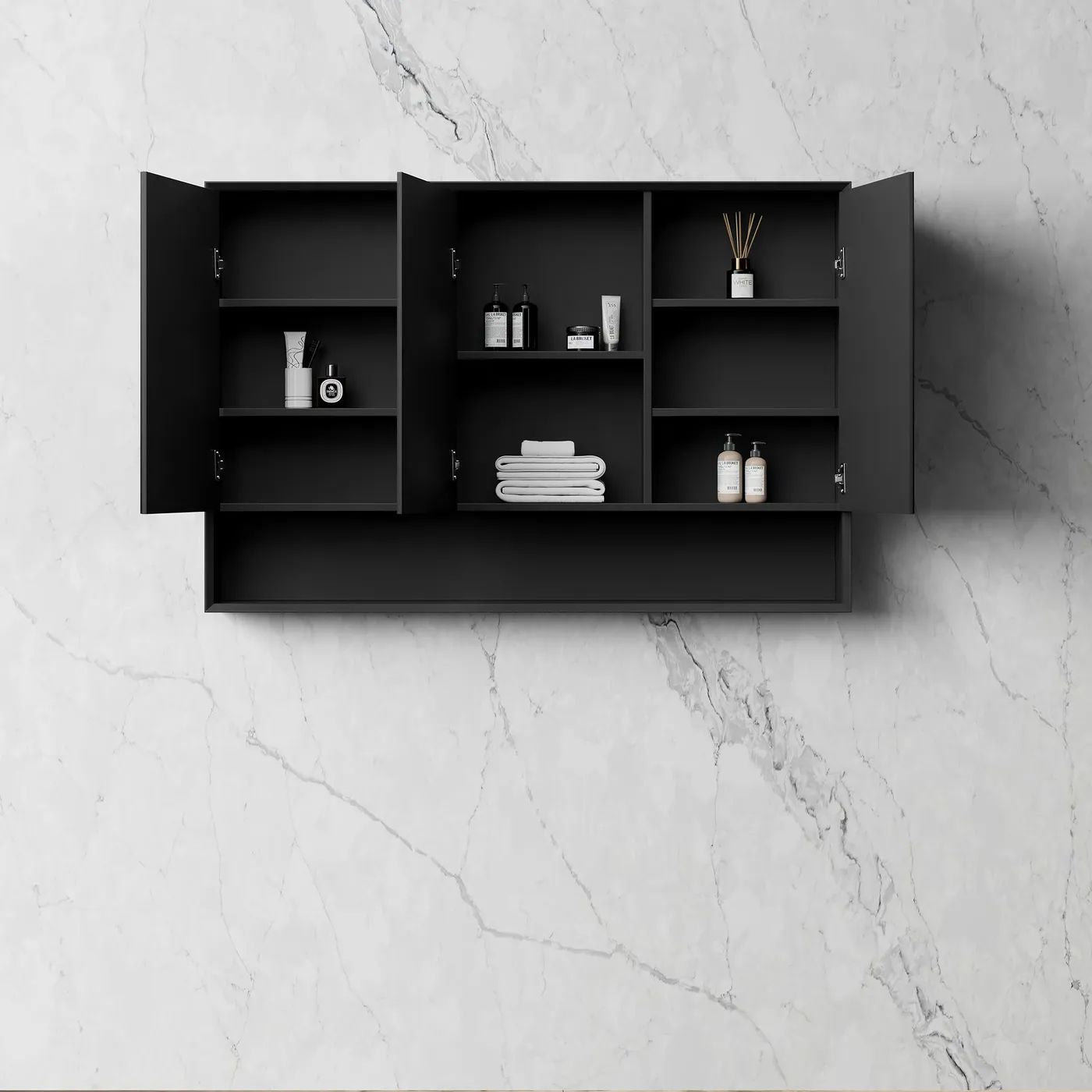 Marlo 1200 Wall-Hung Shaving Cabinet Matte Black