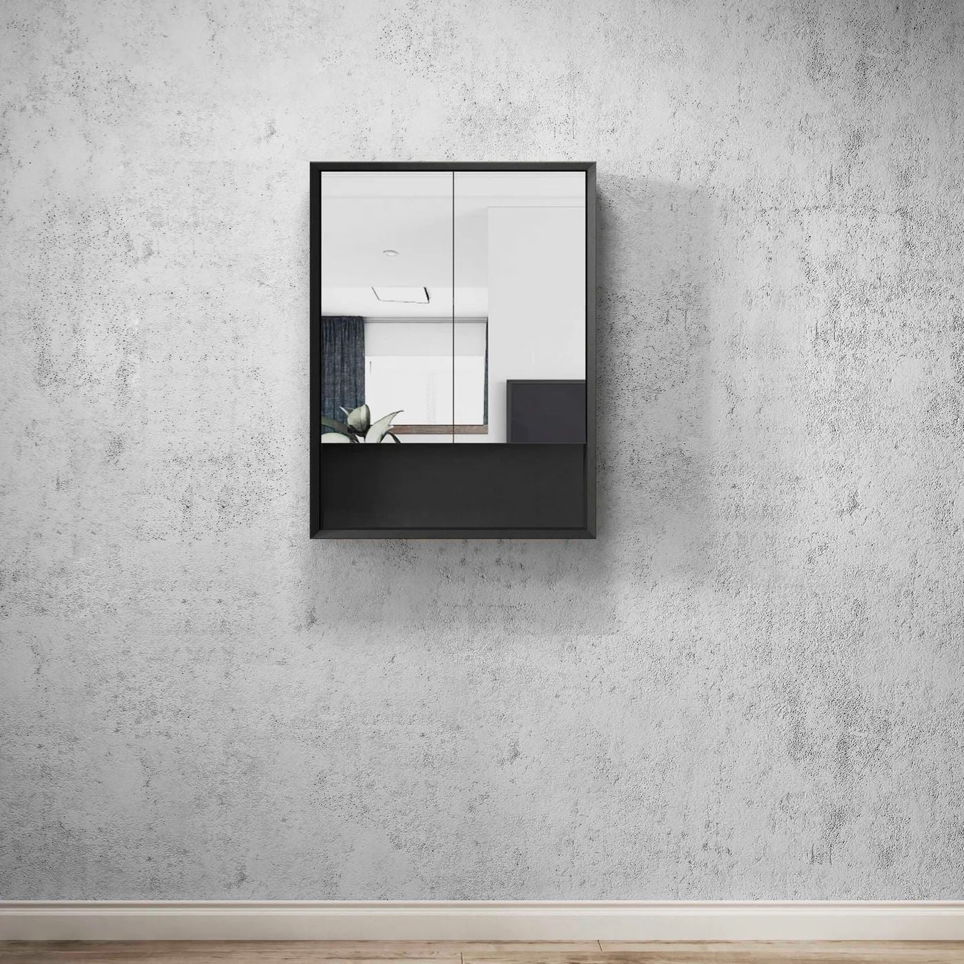 Marlo 600 Wall-Hung Shaving Cabinet Matte Black