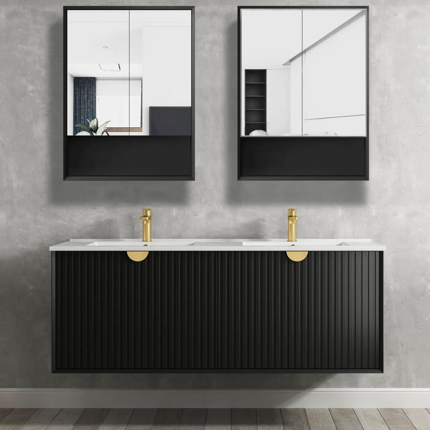 Marlo 600 Wall-Hung Shaving Cabinet Matte Black