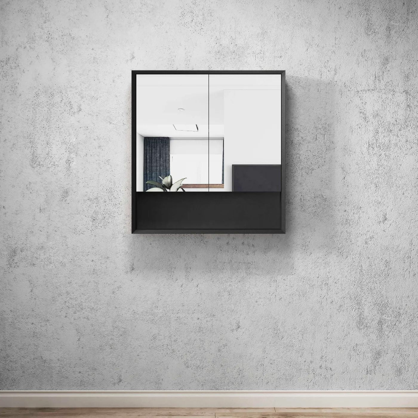 Marlo 750 Wall-Hung Shaving Cabinet Matte Black