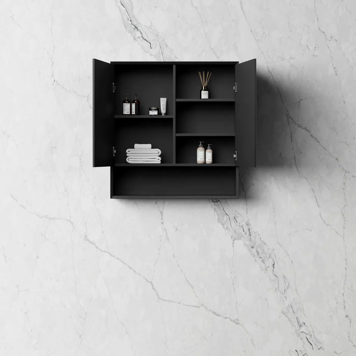 Marlo 750 Wall-Hung Shaving Cabinet Matte Black