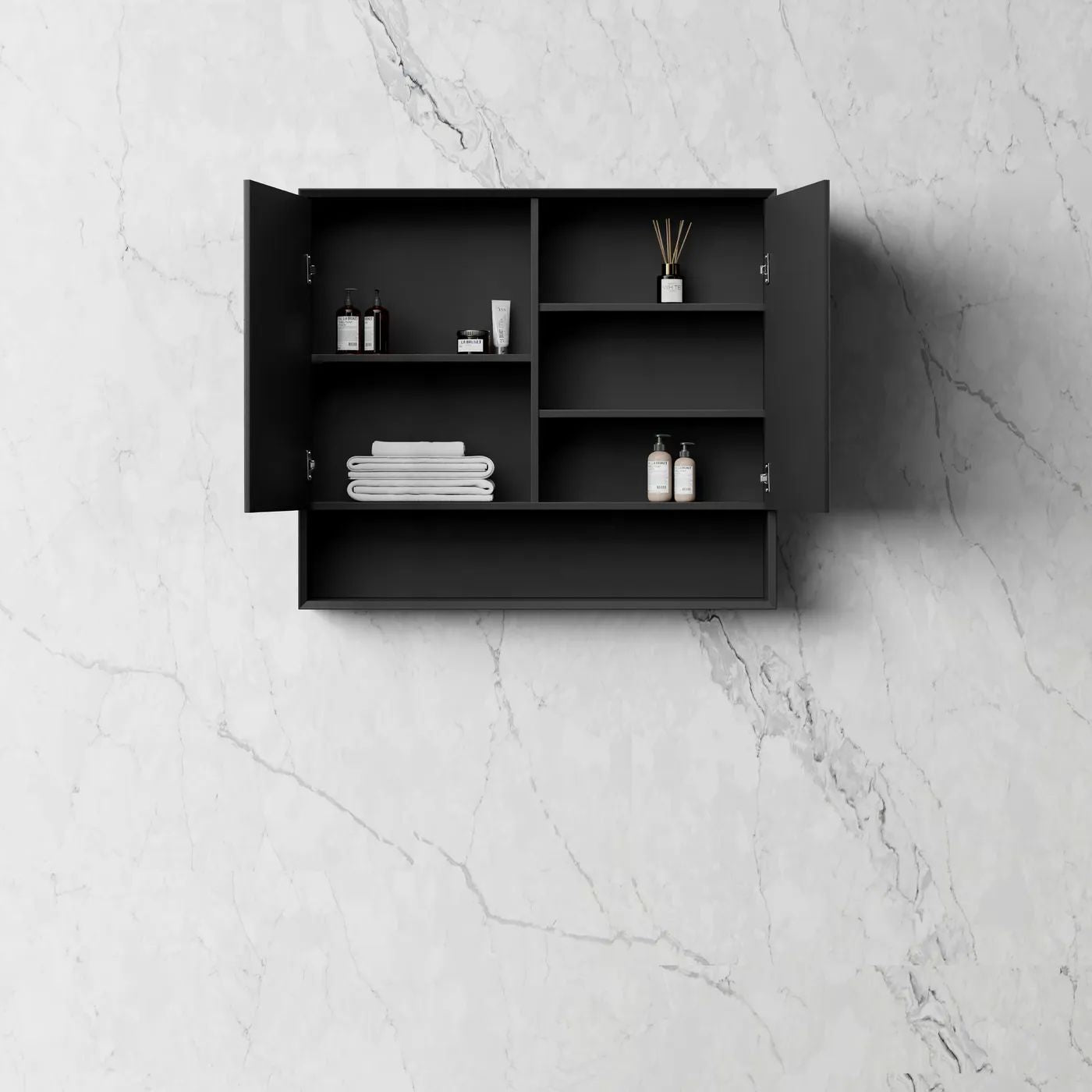Marlo 900 Wall-Hung Shaving Cabinet Matte Black