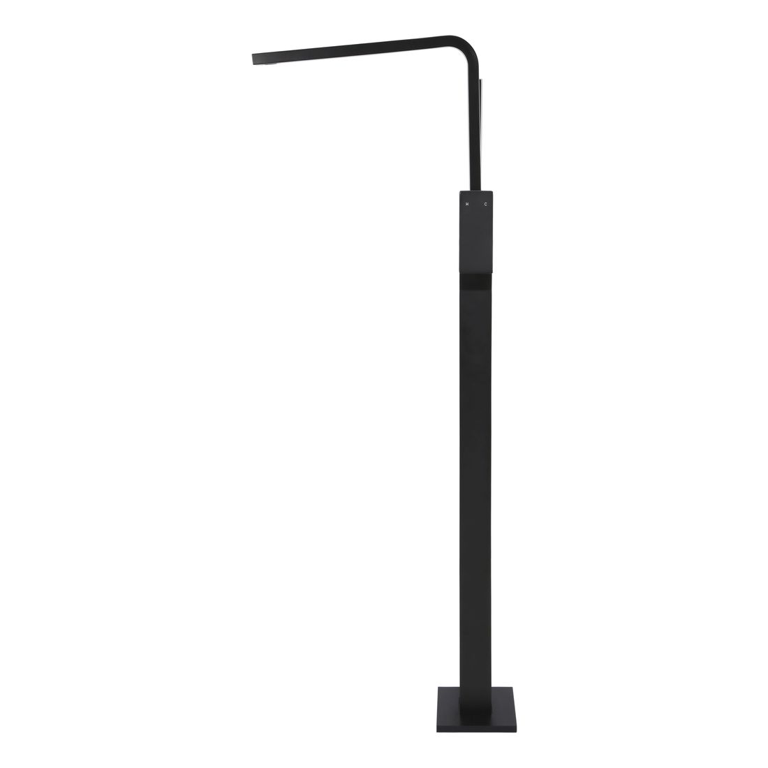 Square Freestanding Bath Spout and Hand Shower Matte Black