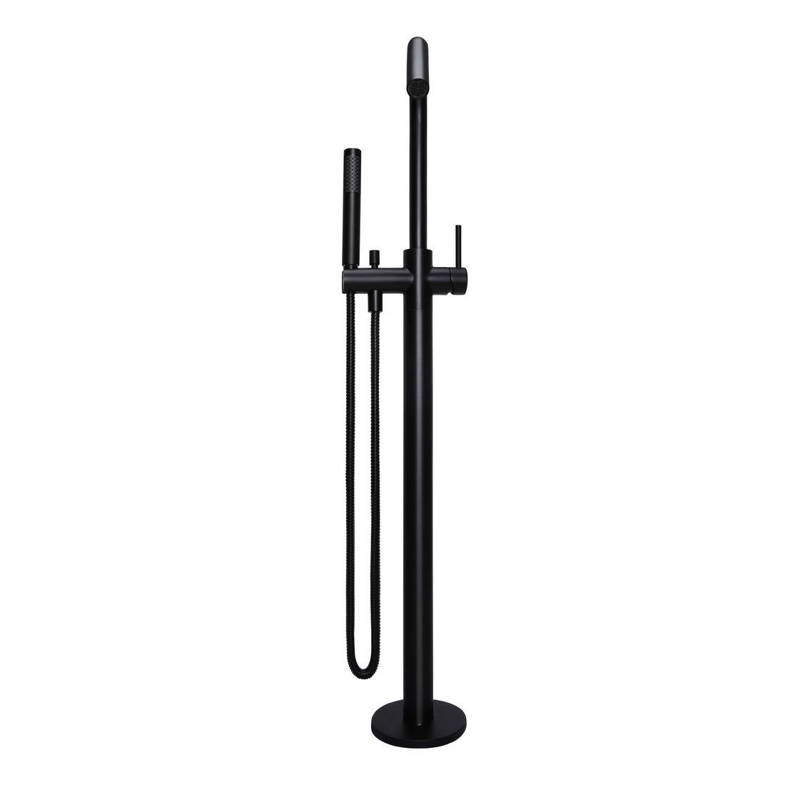 Round Freestanding Bath Spout and Hand Shower MB09 Matte Black