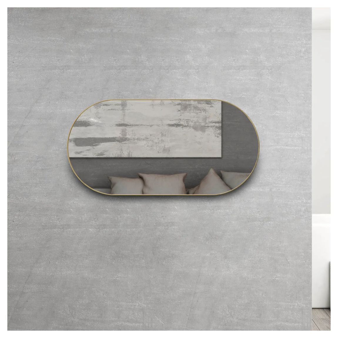 Noosa 1200mm Oval Metal Framed Mirror in Gold