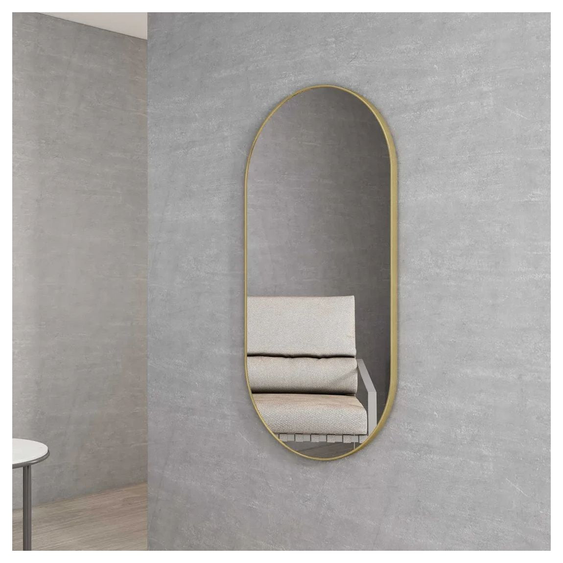 Noosa 1200mm Oval Metal Framed Mirror in Gold
